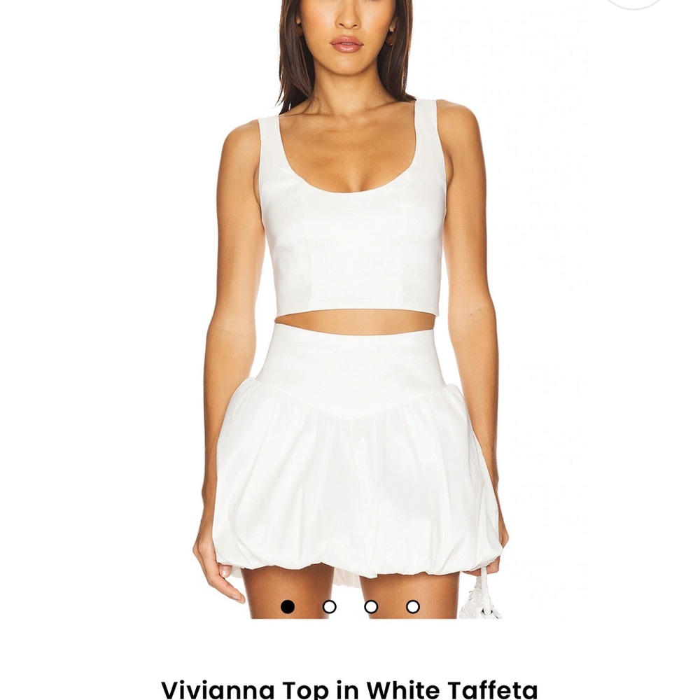 White Crop Top and Skirt Set
